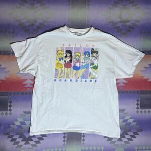 White sailor guardians graphic tee